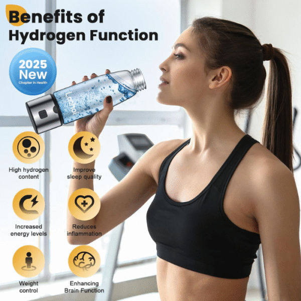 Second image of Hydrogen Water Bottle Generator,2025 New Hydrogen Water Bottle with Advanced SPE/PEM Tech-3 Min Up to 2300+ PPB,Portable & Rechargeable Hydrogen Water Ionizer Machine for Home,Office and Travel
