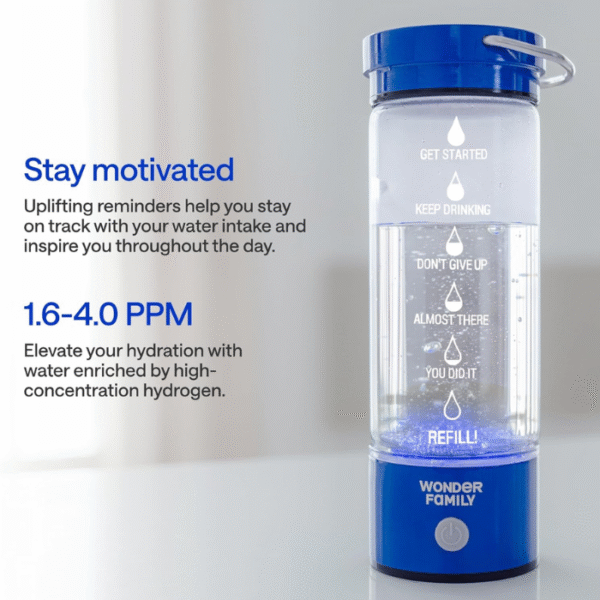 Second image of Hydrogen Water Bottle Generator 5 in 1 Large Set – Portable Water Hydrogenator, Glass Hydrogenated Water Machine with High H2 Concentration, SPE/PEM Technology – 14 Fl Oz