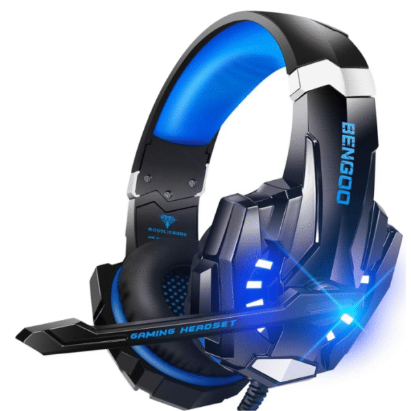 BENGOO G9000 Stereo Gaming Headset for PS4 PC Xbox One PS5 Controller, Noise Cancelling Over Ear Headphones with Mic, LED Light, 7.1 Surround Sound, Soft Memory Earmuffs for Nintendo Xbox Series X|S